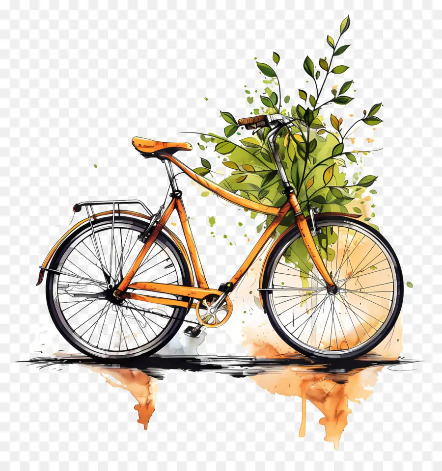 عالم الدراجات اليوم，البرتقال دراجة PNG