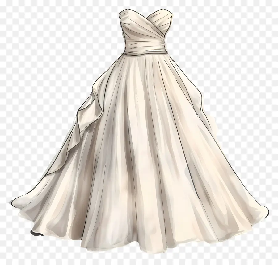 فستان الزفاف بدون حزام，فستان الزفاف PNG