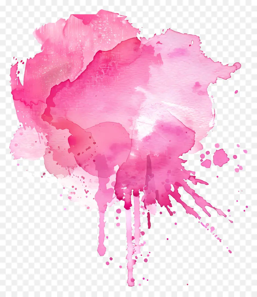 الوردي المائية وصمة عار，الرسم بالألوان المائية PNG