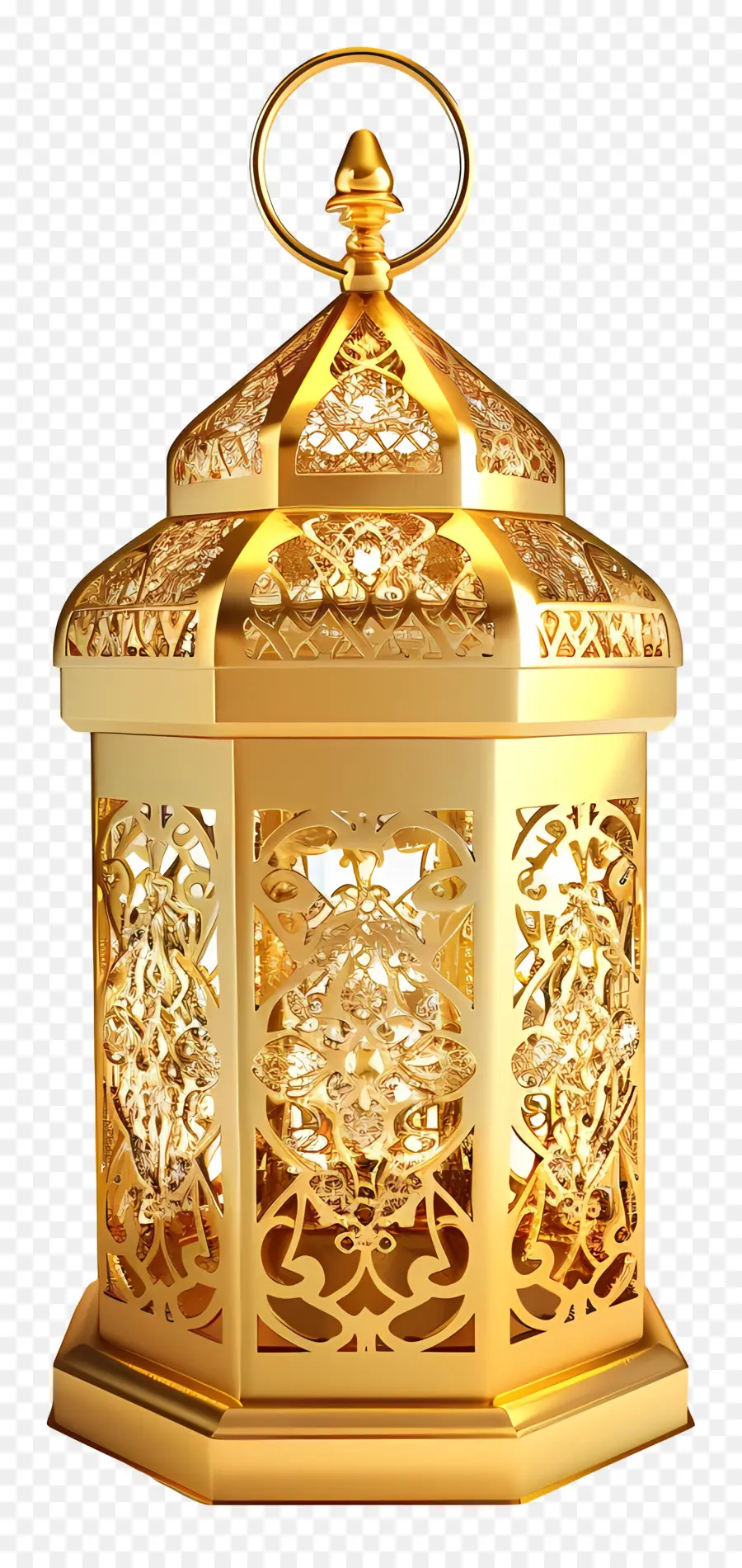 فانوس رمضان，حامل شمعة الذهب PNG