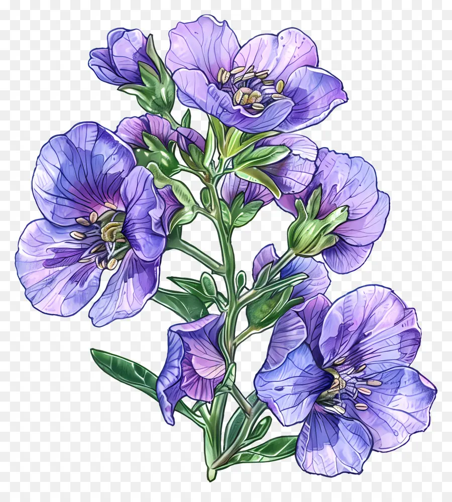 زهرة نيميسيا，الأرجواني الزهور PNG