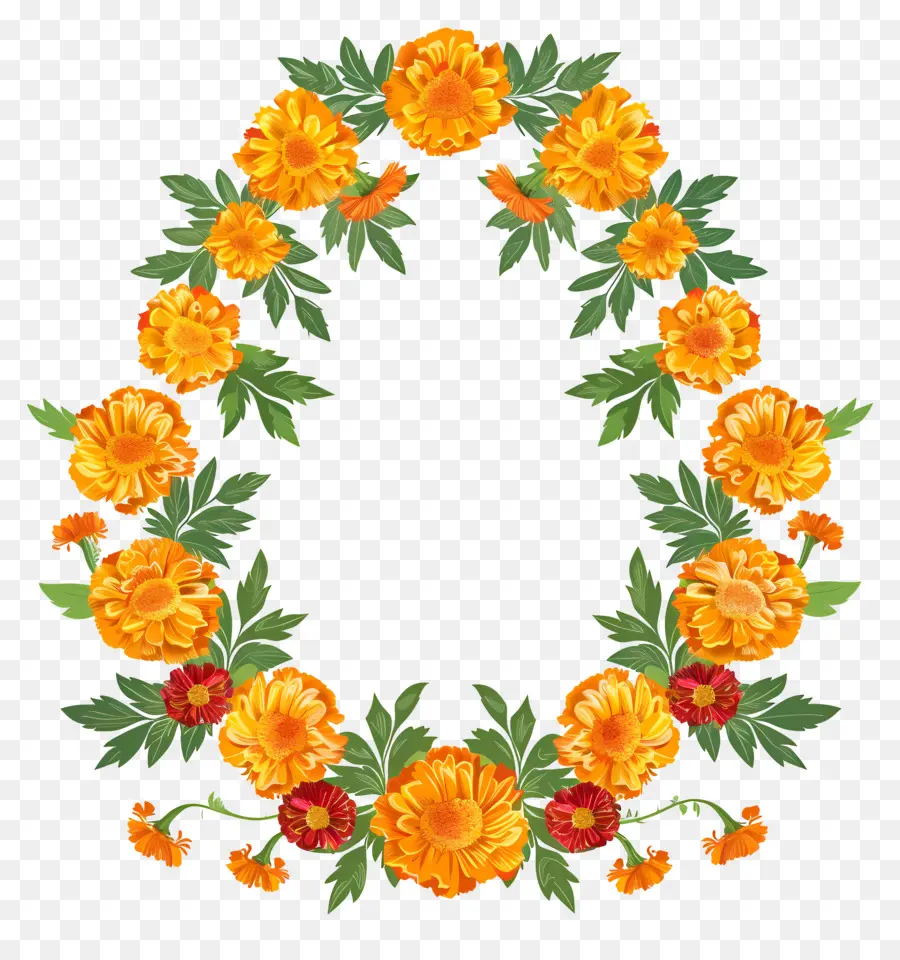 Marigold Flower Toran，زهرة إكليل PNG