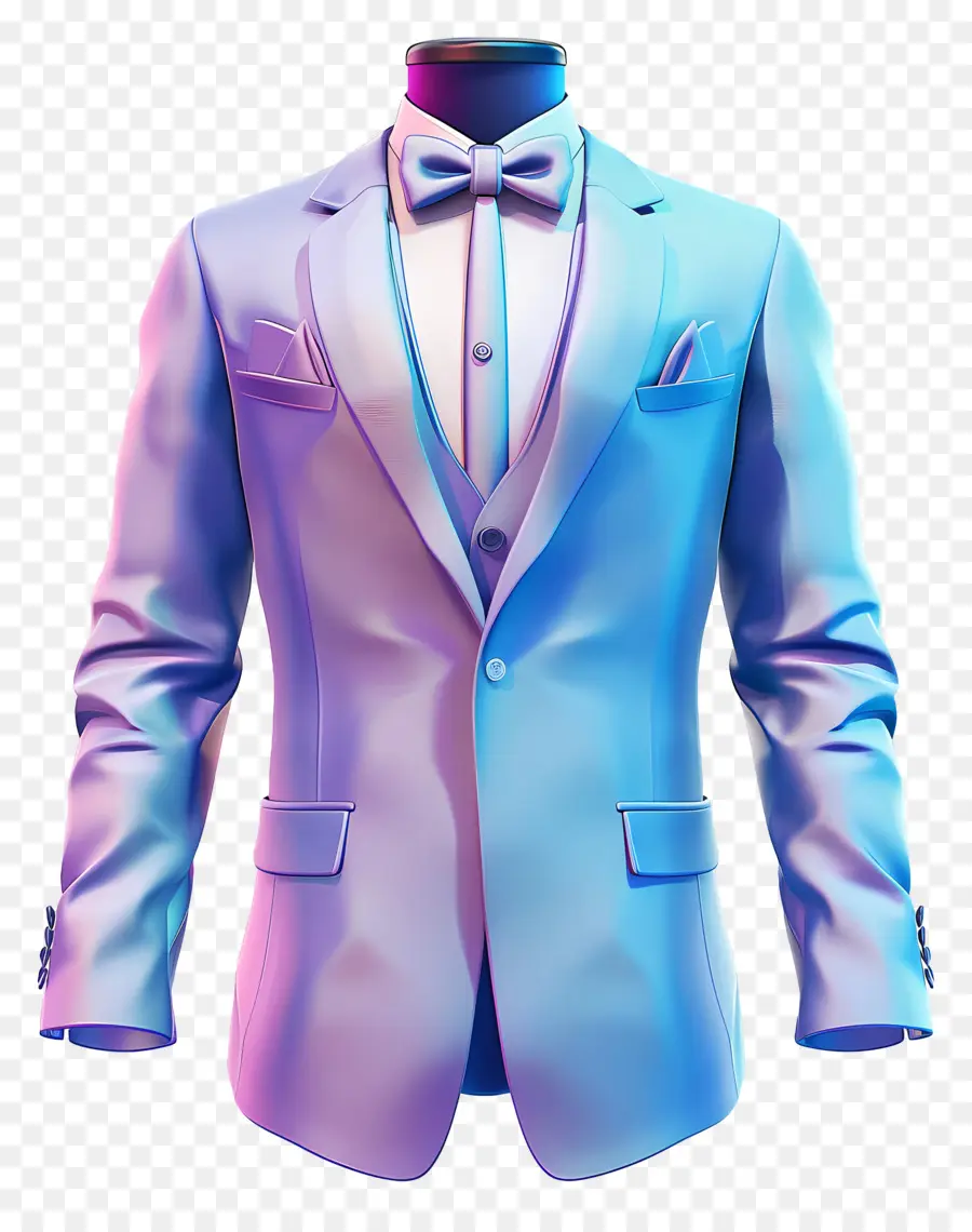 بدلة رسمية，التصميم الأزرق والوردي PNG