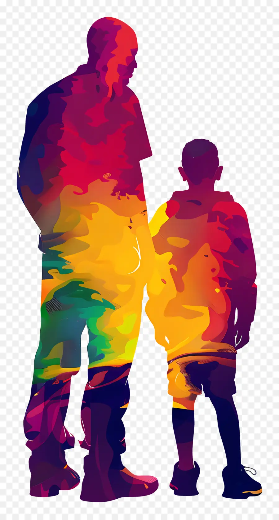 الأب والابن صورة ظلية，الناس PNG