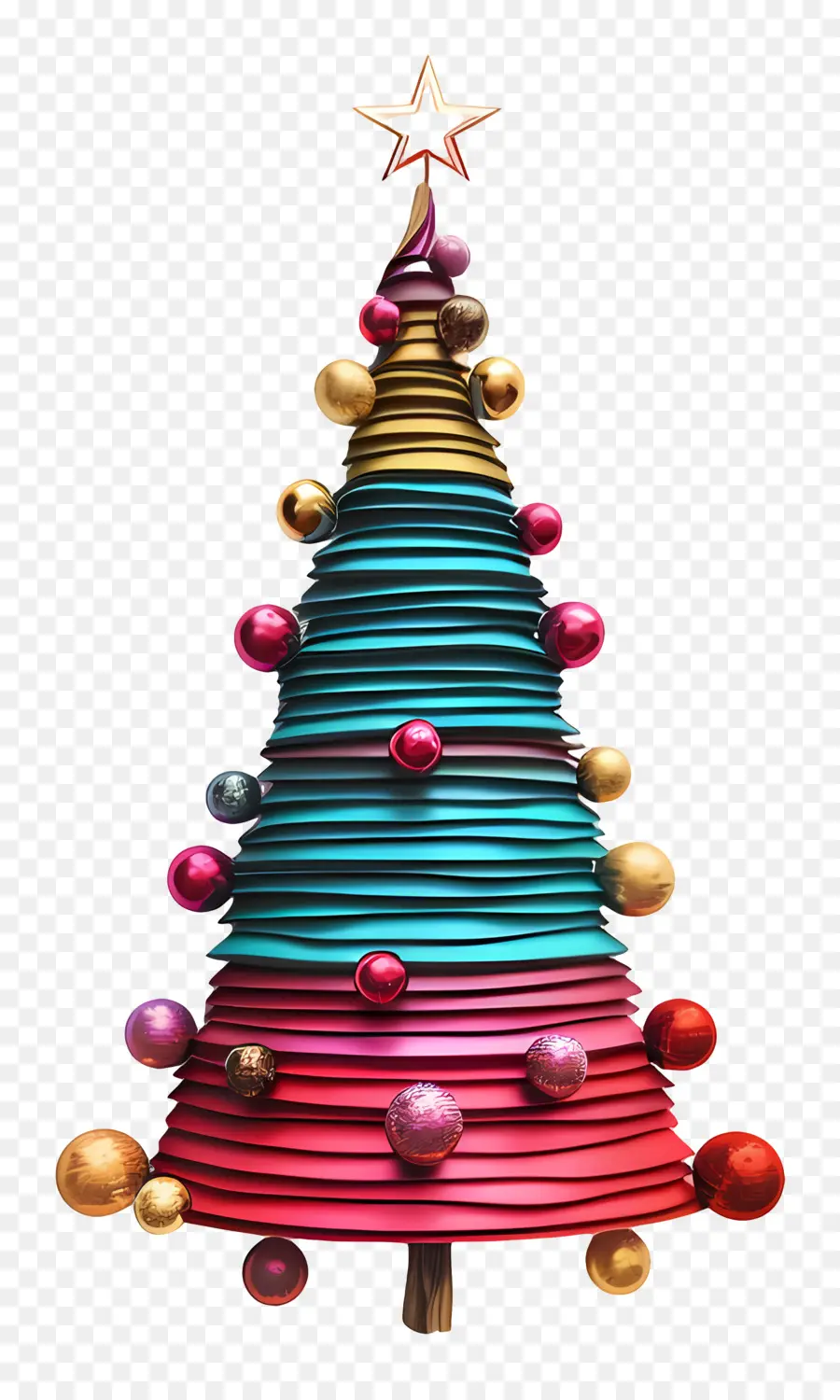 شجرة عيد الميلاد，الحلي الملونة PNG