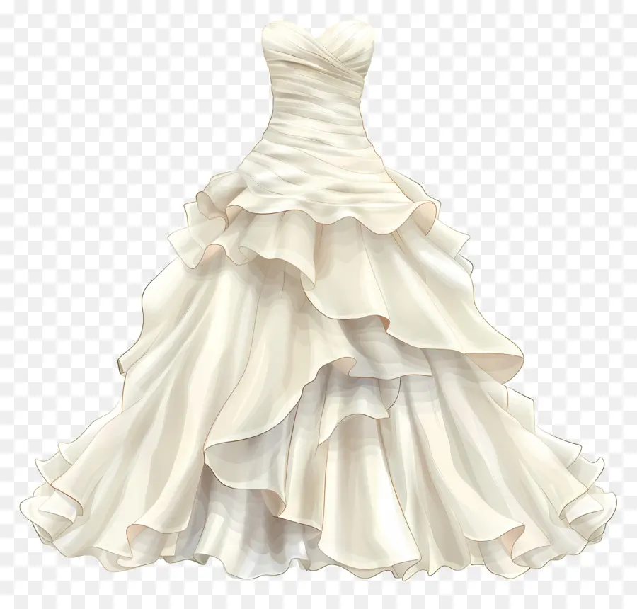 فستان الزفاف بدون حزام，فستان الزفاف الأبيض PNG