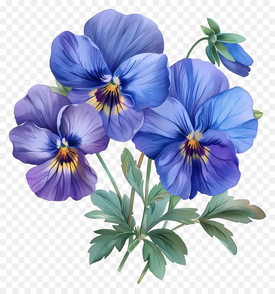 زهور بانس，الزرقاء PNG
