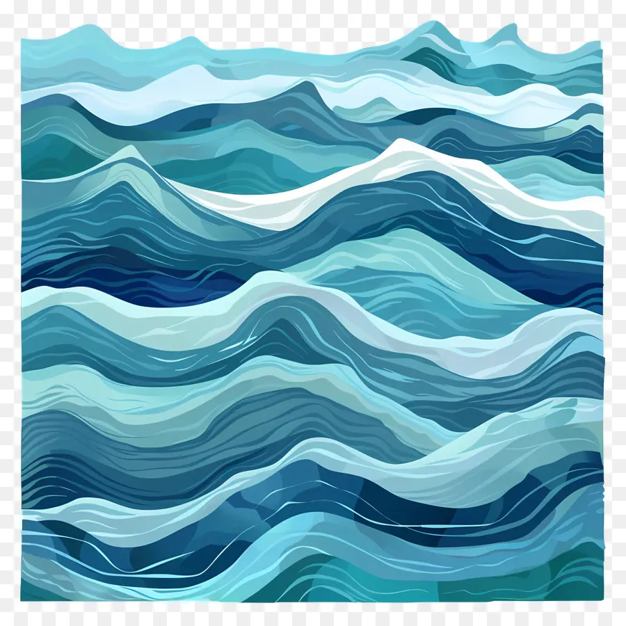 أمواج المحيط，الفن الرقمي PNG
