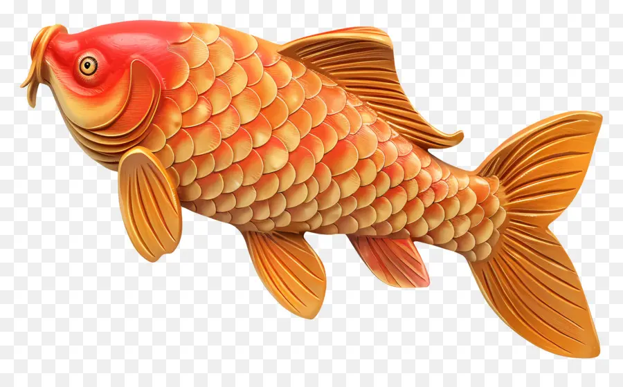 الرموز التعبيرية，السمك البرتقالي PNG
