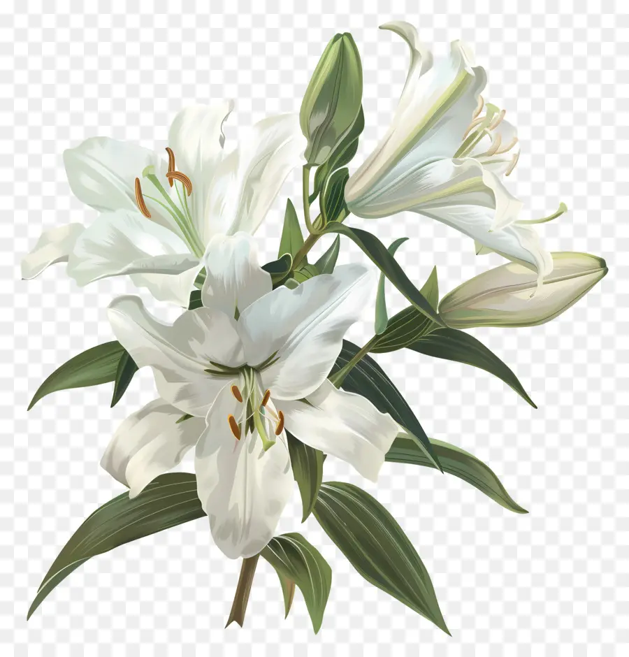 الزنبق الأبيض，زهرة PNG