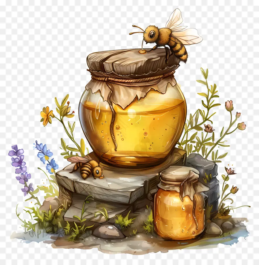 وعاء العسل，النحل PNG