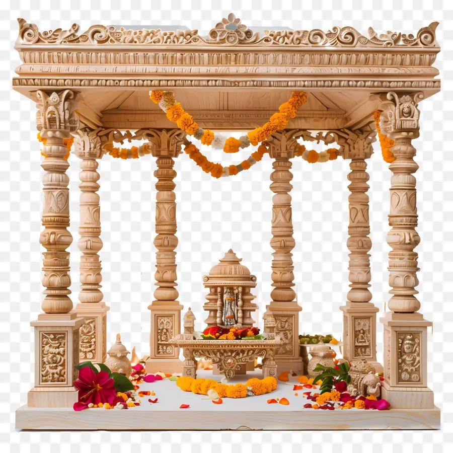 زفاف هندوسي，معبد خشبي PNG