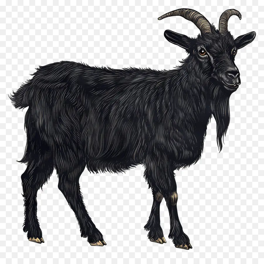 الماعز الأسود，قرون كبيرة PNG