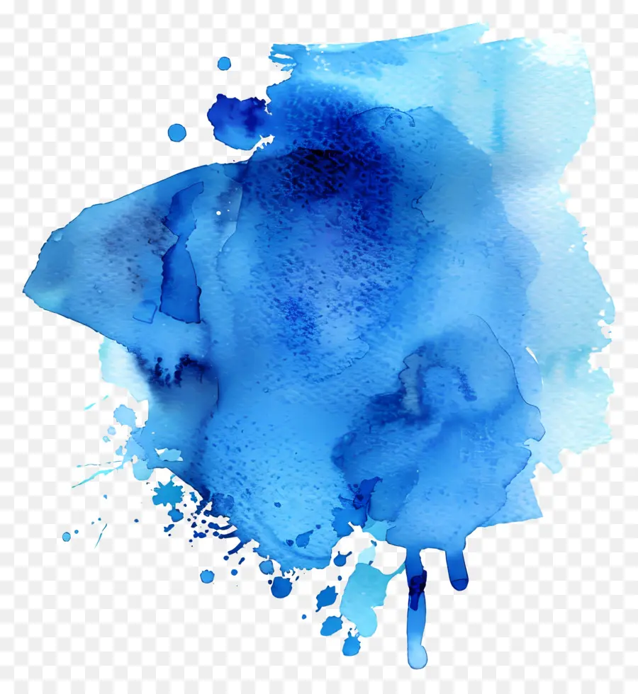 وصمة عار مائية زرقاء，ألوان مائية PNG