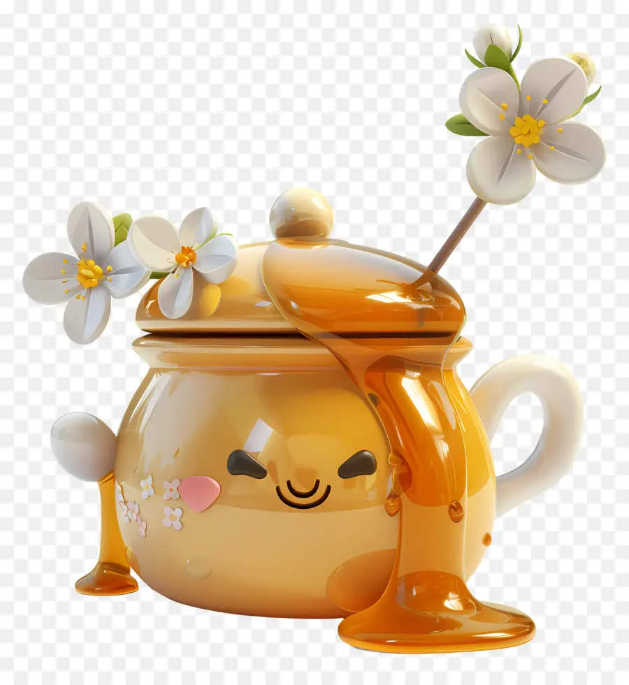 وعاء العسل，إبريق الشاي PNG