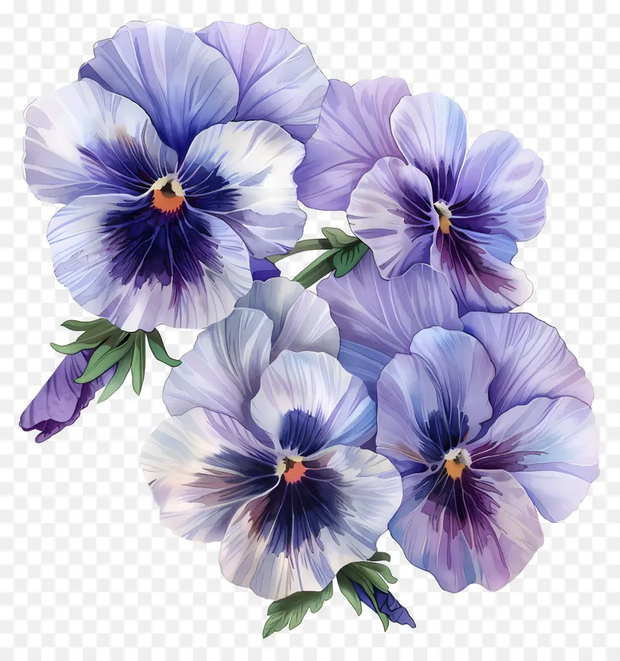 زهور بانس，الأرجواني Pansies PNG