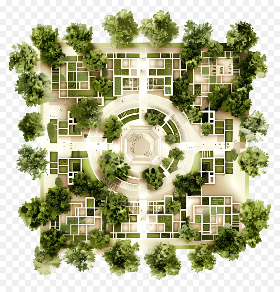خطة شجرة العمارة，تصميم الحديقة PNG