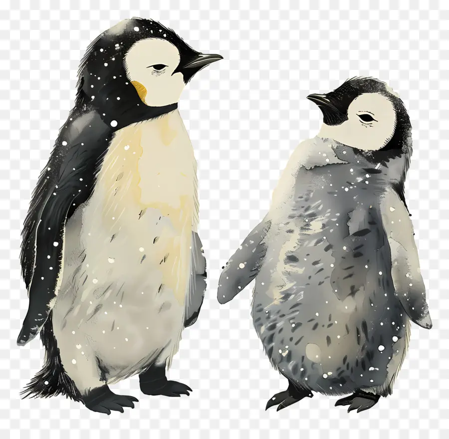 طيور البطريق，الشتاء PNG