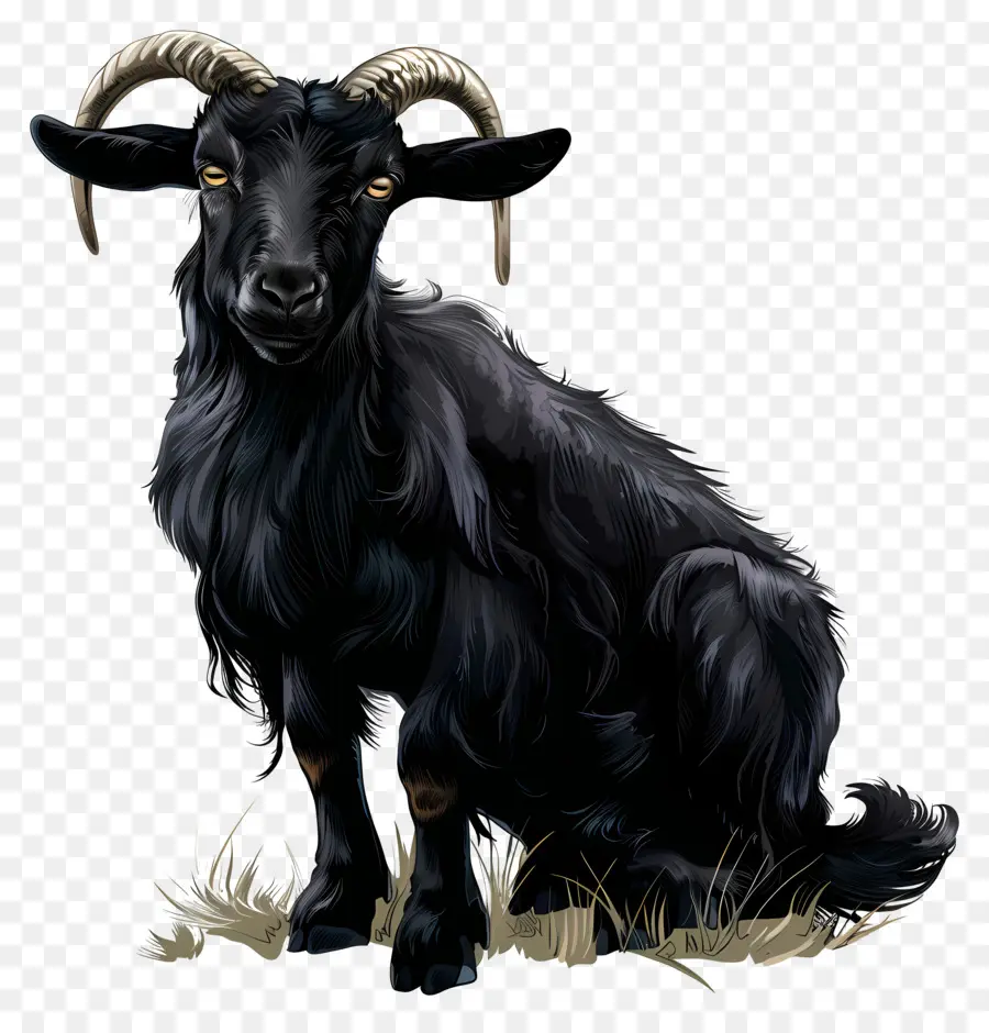 الماعز الأسود，قرون كبيرة PNG