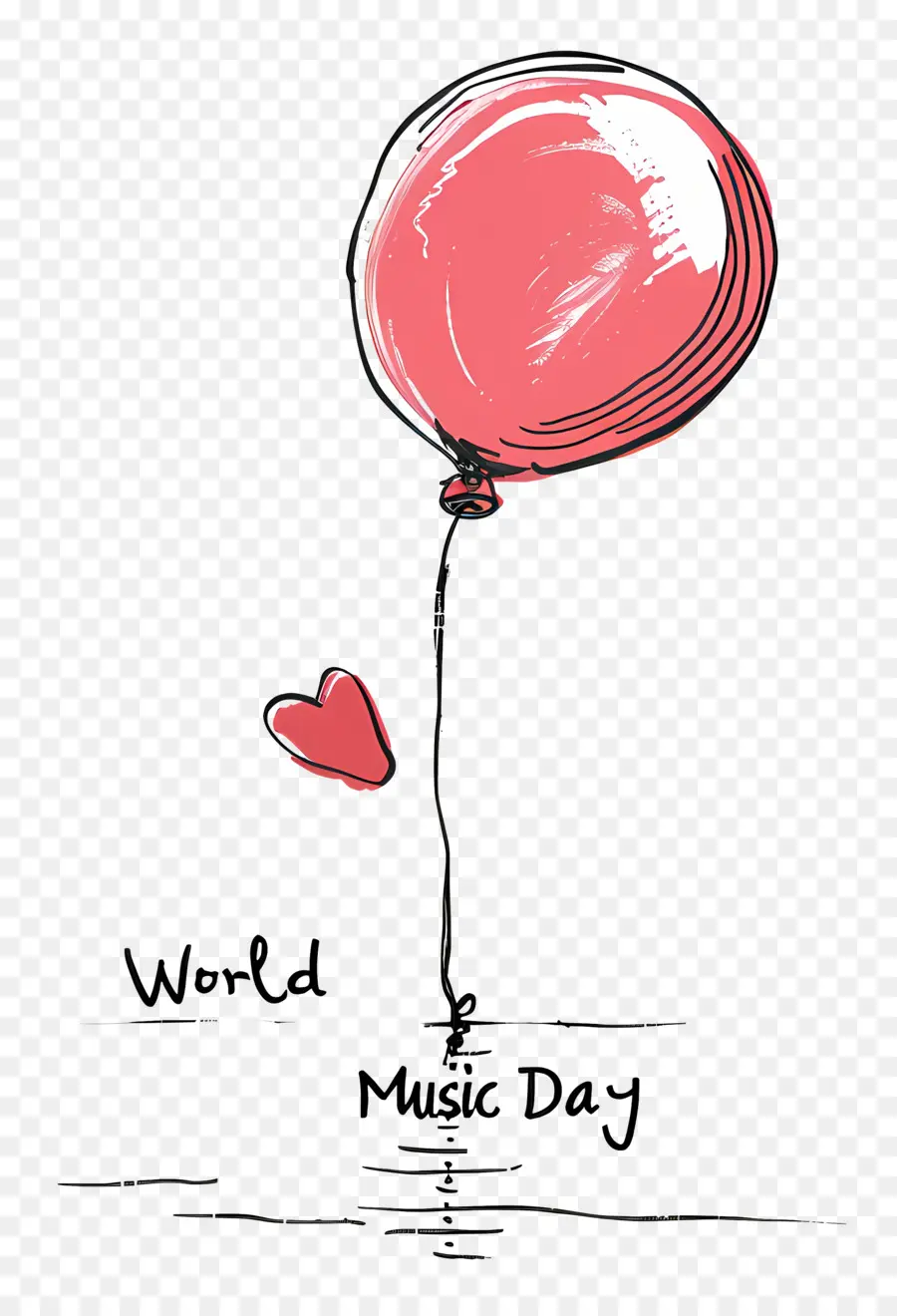 عالم الموسيقى اليوم，بالون القلب PNG