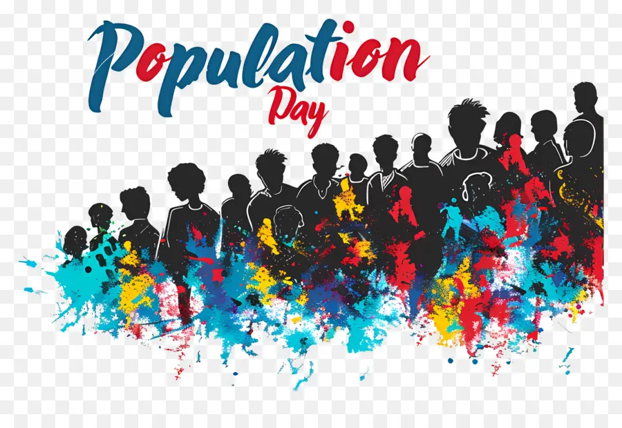 اليوم العالمي للسكان，بقع ملونة PNG