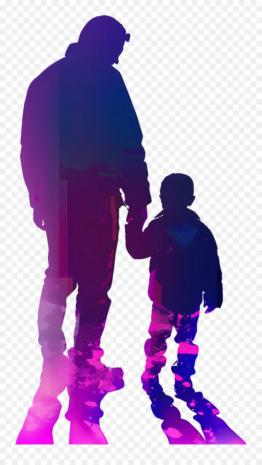 الأب والابن صورة ظلية，الأب PNG