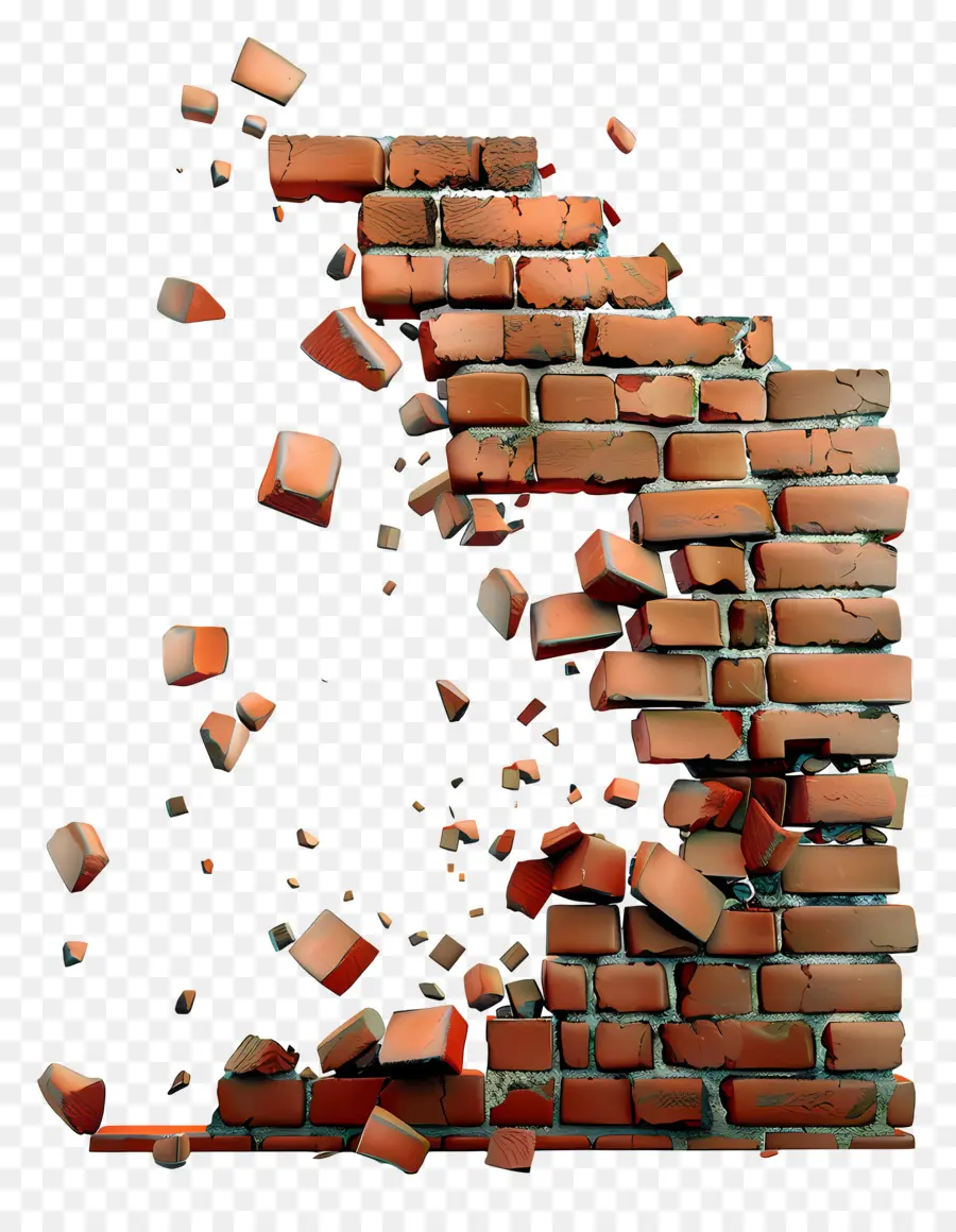 كسر الجدار，جدار من الطوب PNG