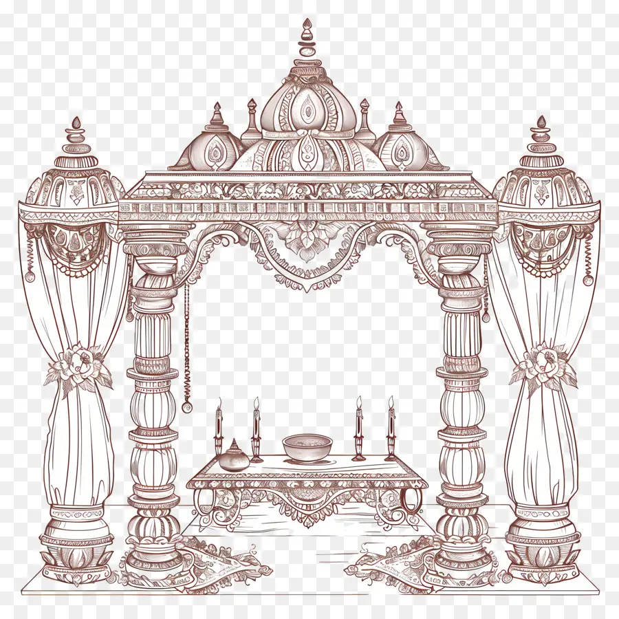 زفاف هندوسي，المعبد الهندي PNG