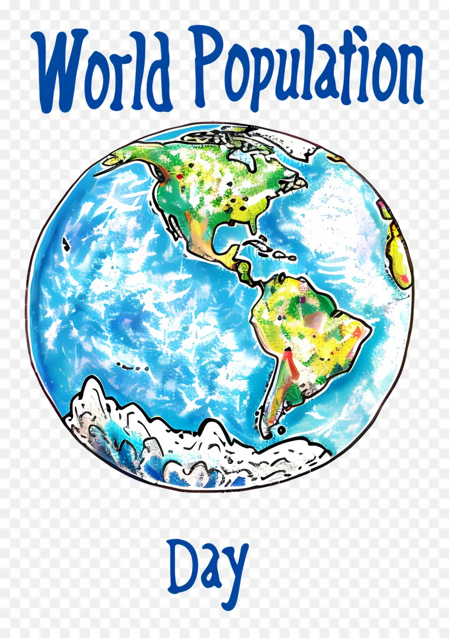 اليوم العالمي للسكان，خريطة العالم PNG
