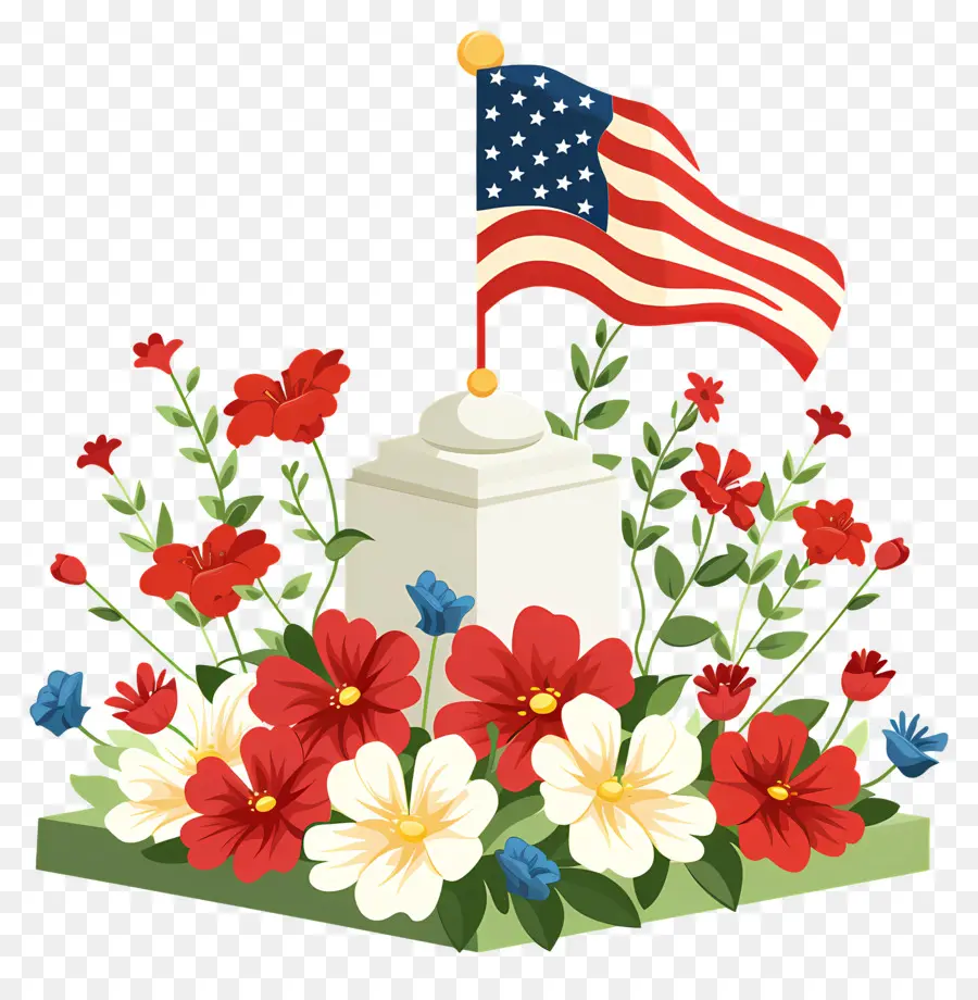 يوم الذكرى，العلم الأمريكي PNG