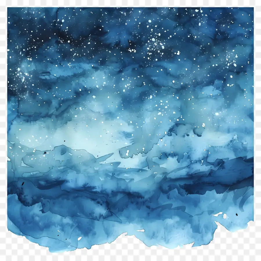 سماء الليل，الرسم بالألوان المائية PNG