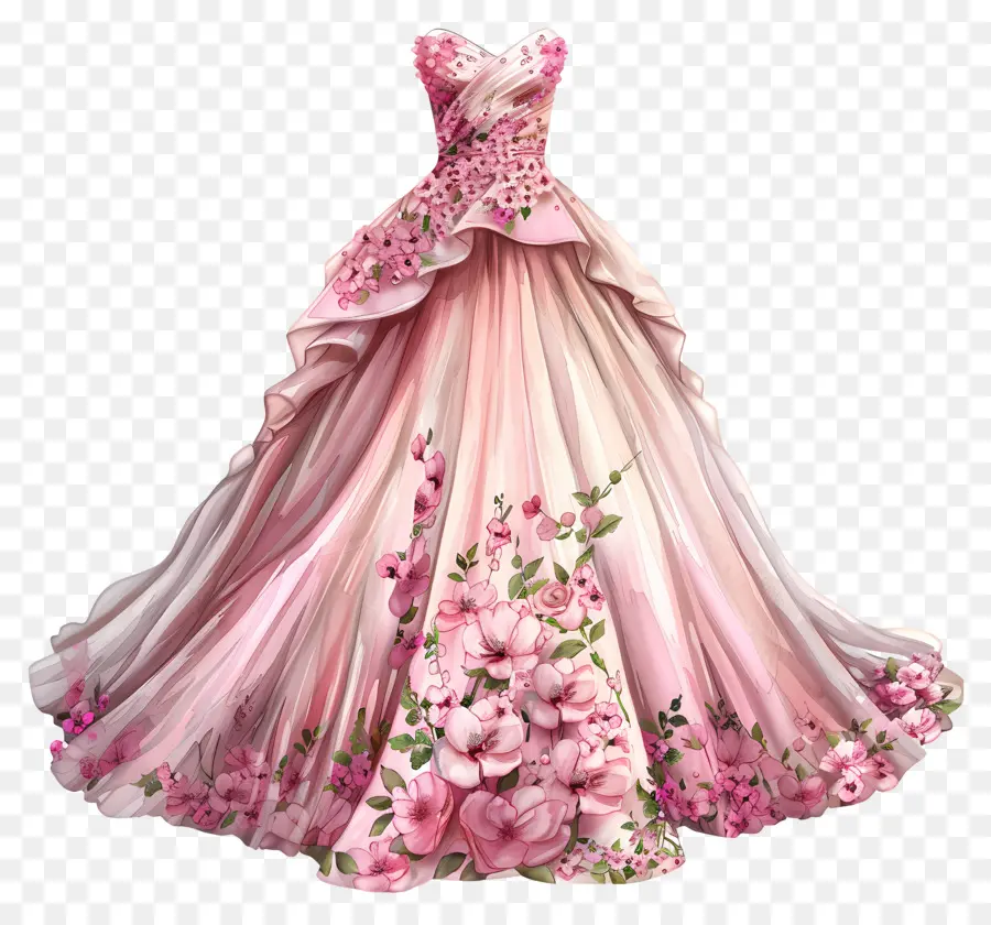 الوردي فستان الزفاف，ثوب الزفاف الوردي PNG