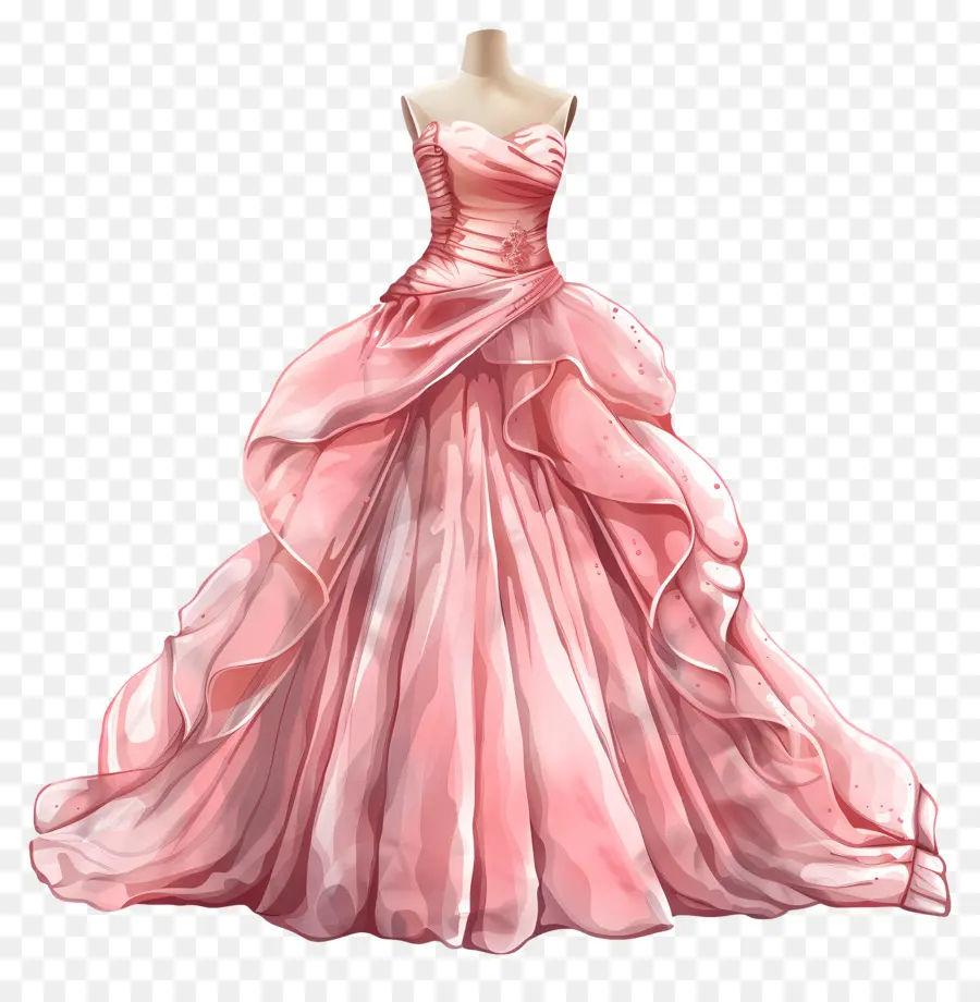 الوردي فستان الزفاف，لهجات الدانتيل PNG