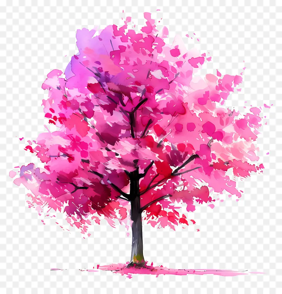 خطة شجرة الألوان المائية，شجرة الكرز PNG