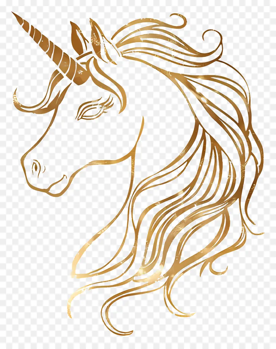 الذهب يونيكورن，الحصان PNG
