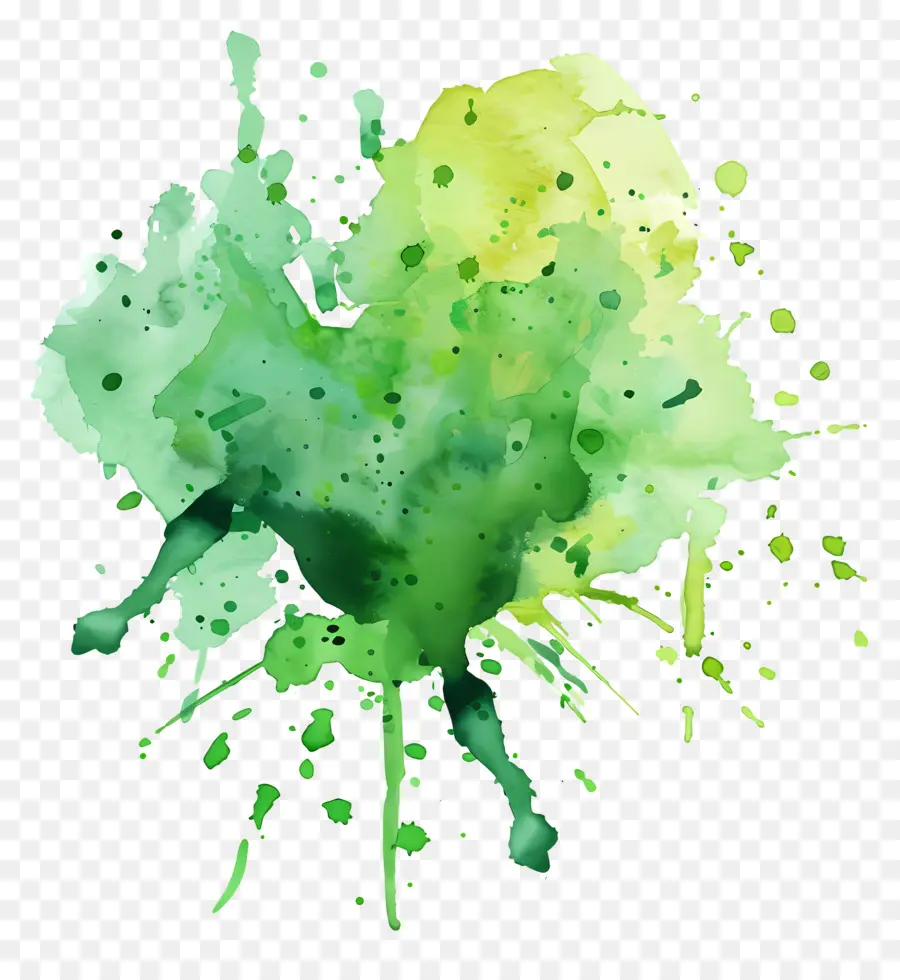 البقعة المائية الخضراء，ألوان مائية PNG