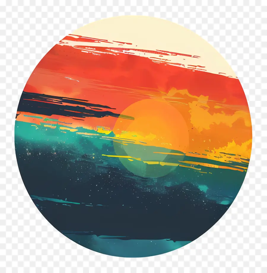الكوكب，الرسم بالألوان المائية PNG