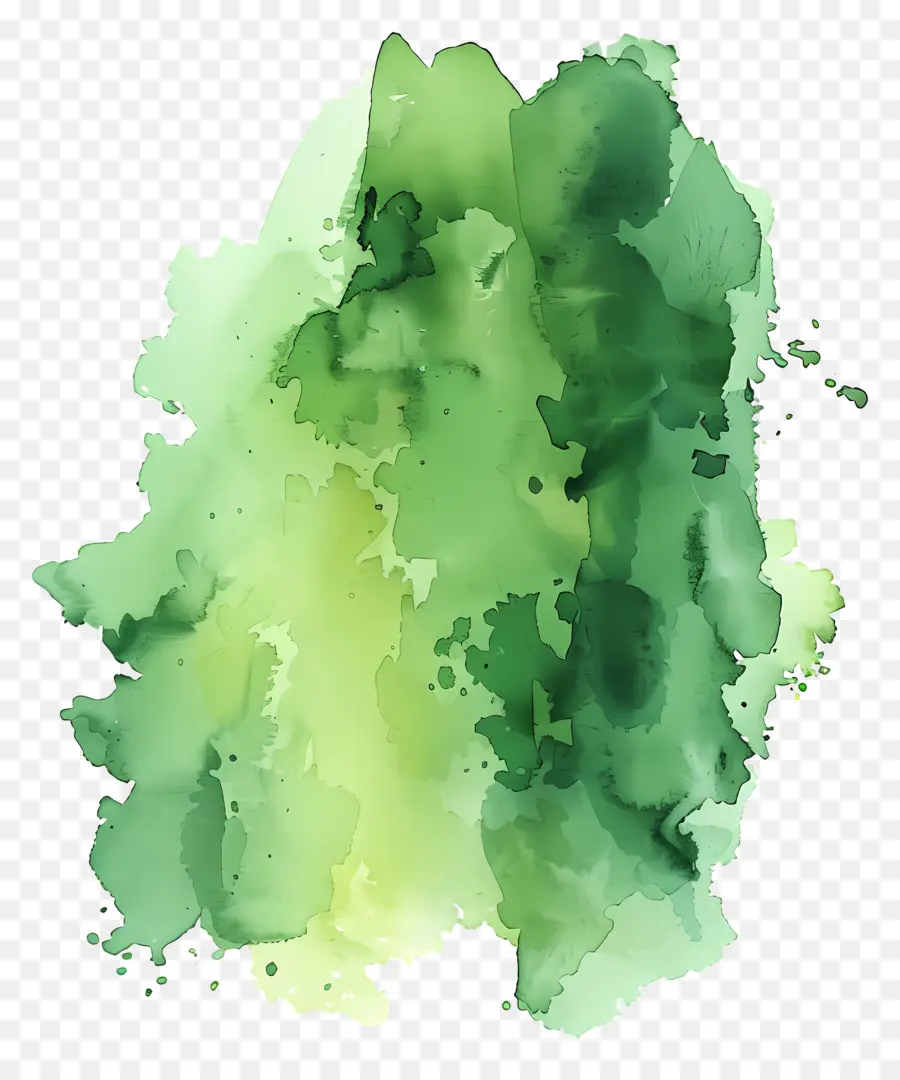 البقعة المائية الخضراء，ألوان مائية PNG