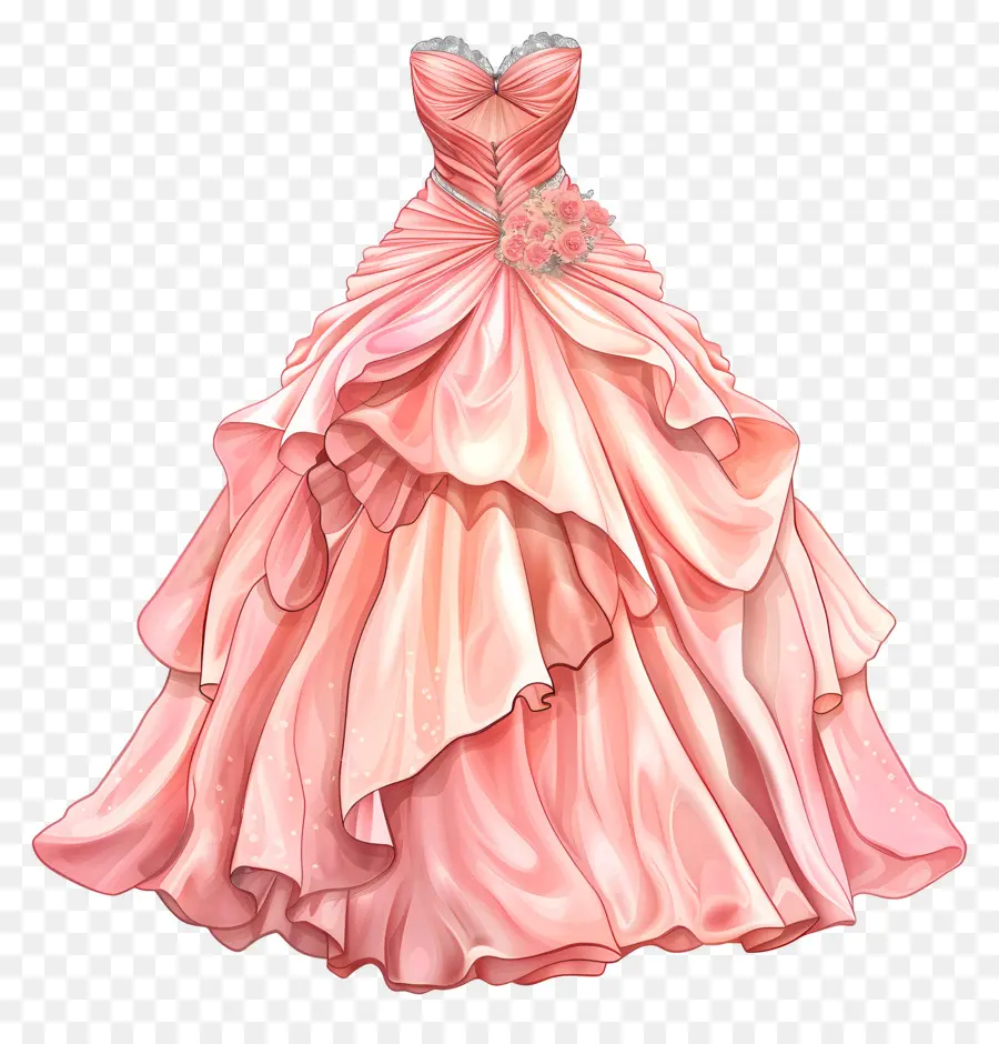 الوردي فستان الزفاف，تنورة كاملة PNG