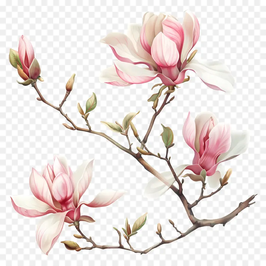زهور ماغنوليا，الزهور الوردية PNG