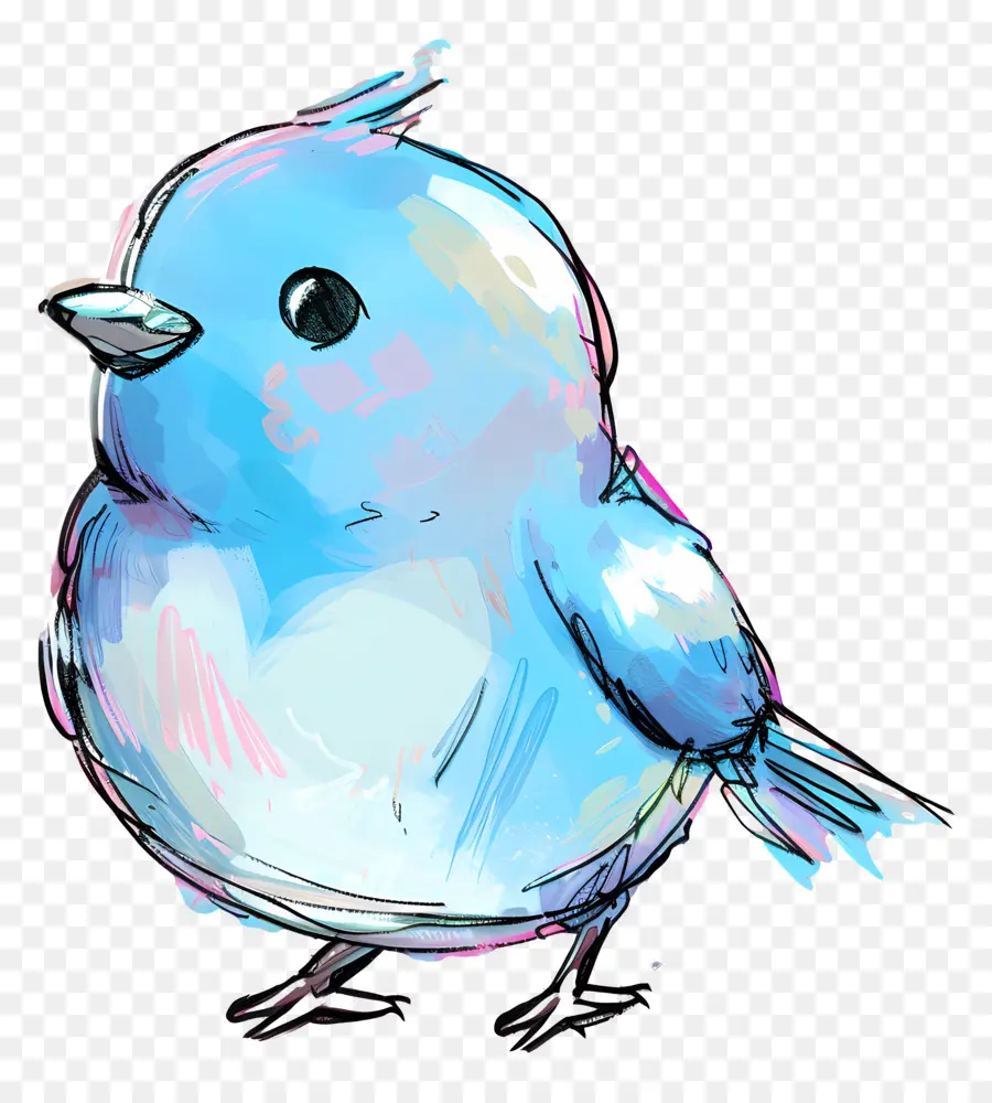 الطائر الأزرق，الرسم بالألوان المائية PNG