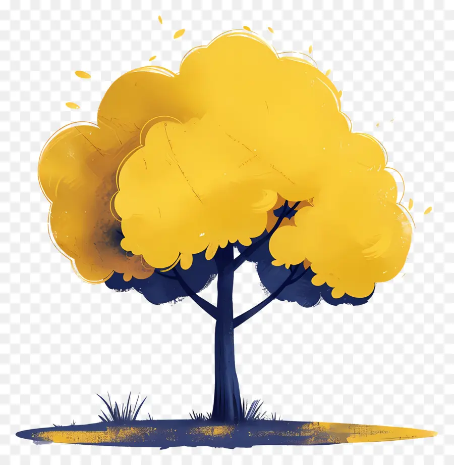 شجرة，أوراق صفراء PNG