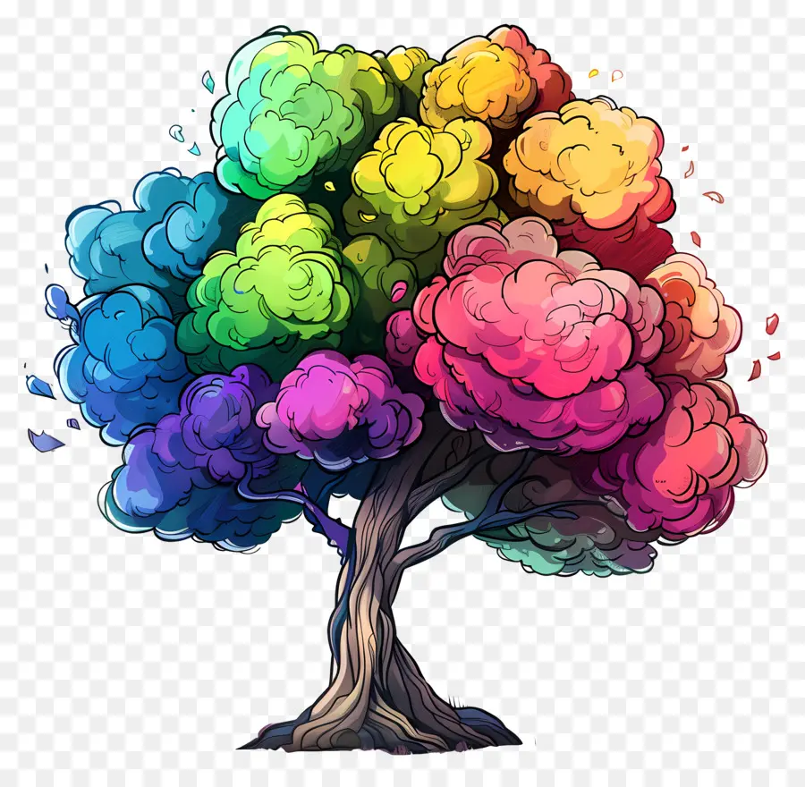 شجرة，متعددة الألوان PNG