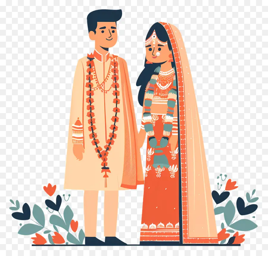 الزفاف الهندي，الملابس التقليدية الهندية PNG