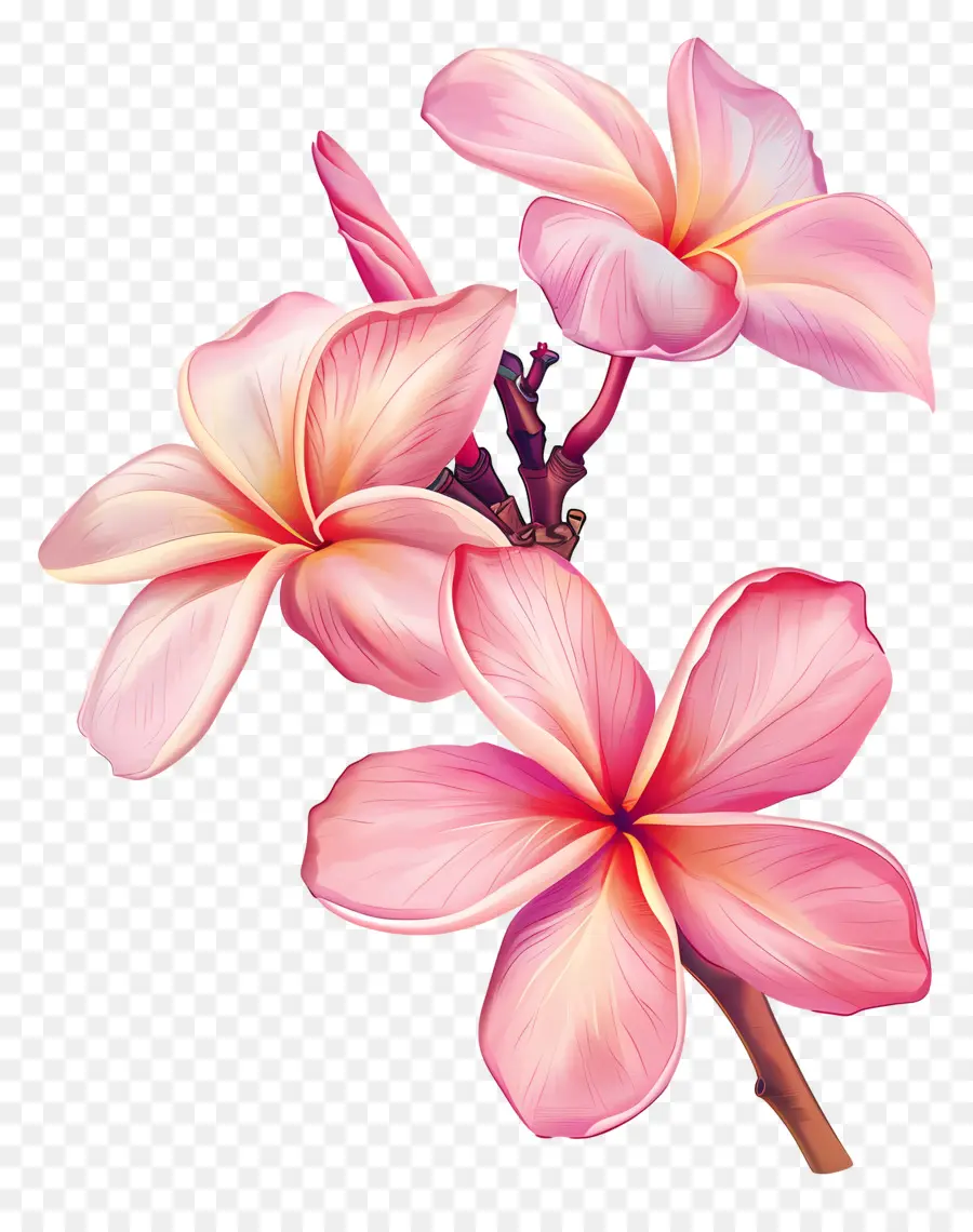 زهرة بلومريا الوردي，الزهور الوردية PNG