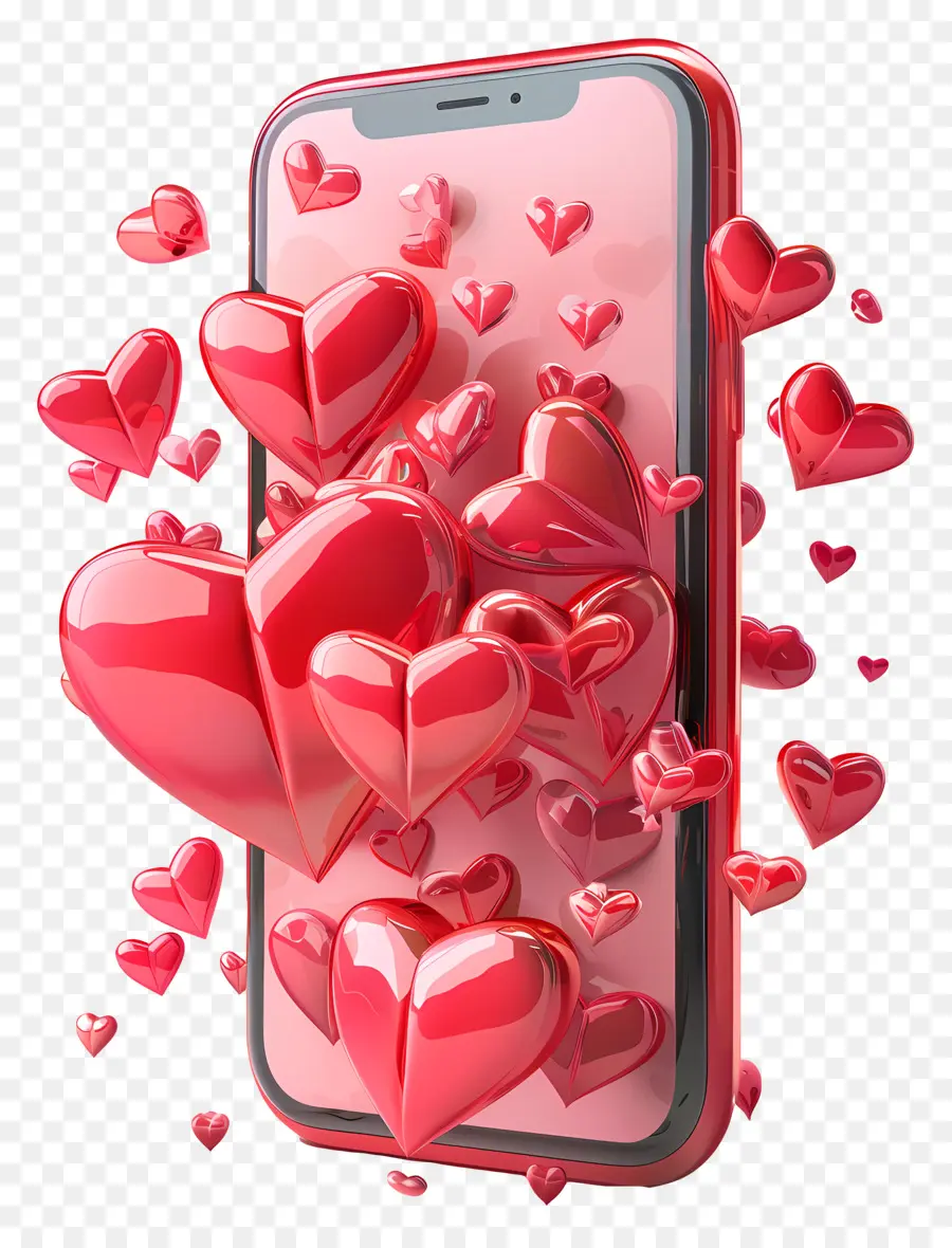 تصميم الحب，الهاتف الذكي الأحمر PNG