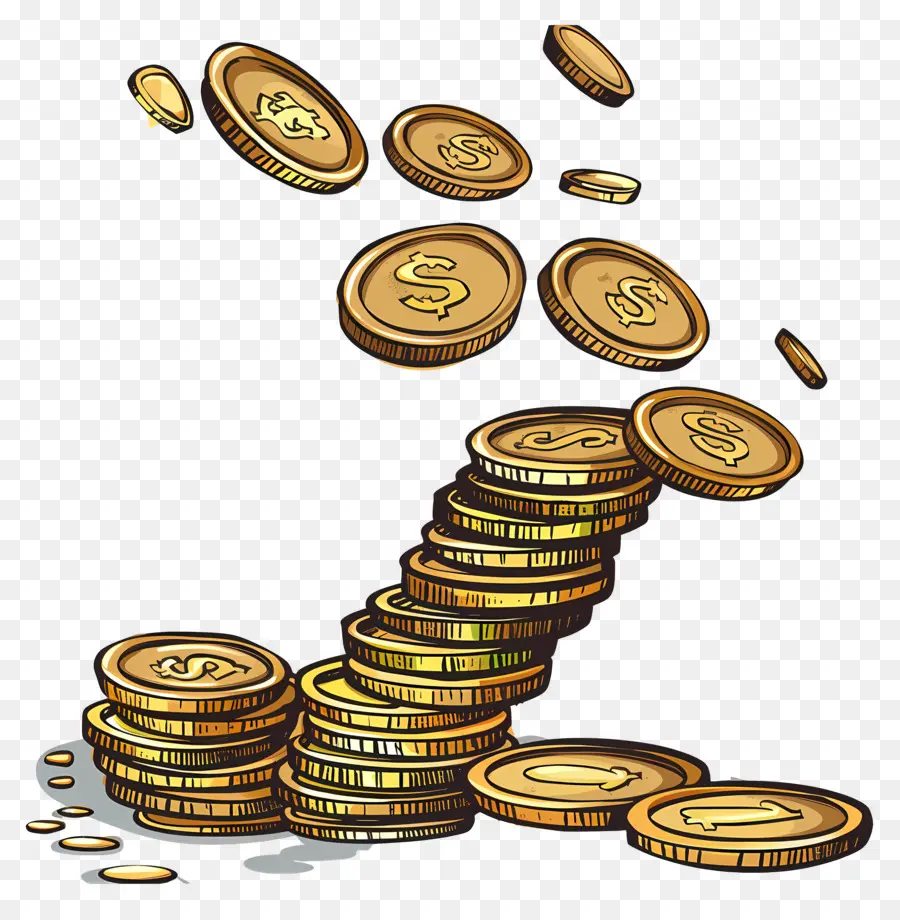 زيادة المال，العملات الذهبية PNG