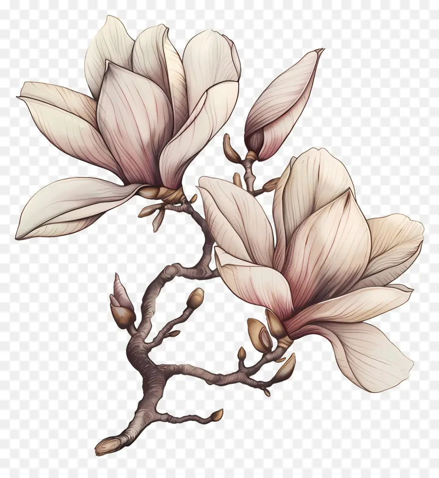 زهور ماغنوليا，ماغنوليا العظمة النباتية PNG