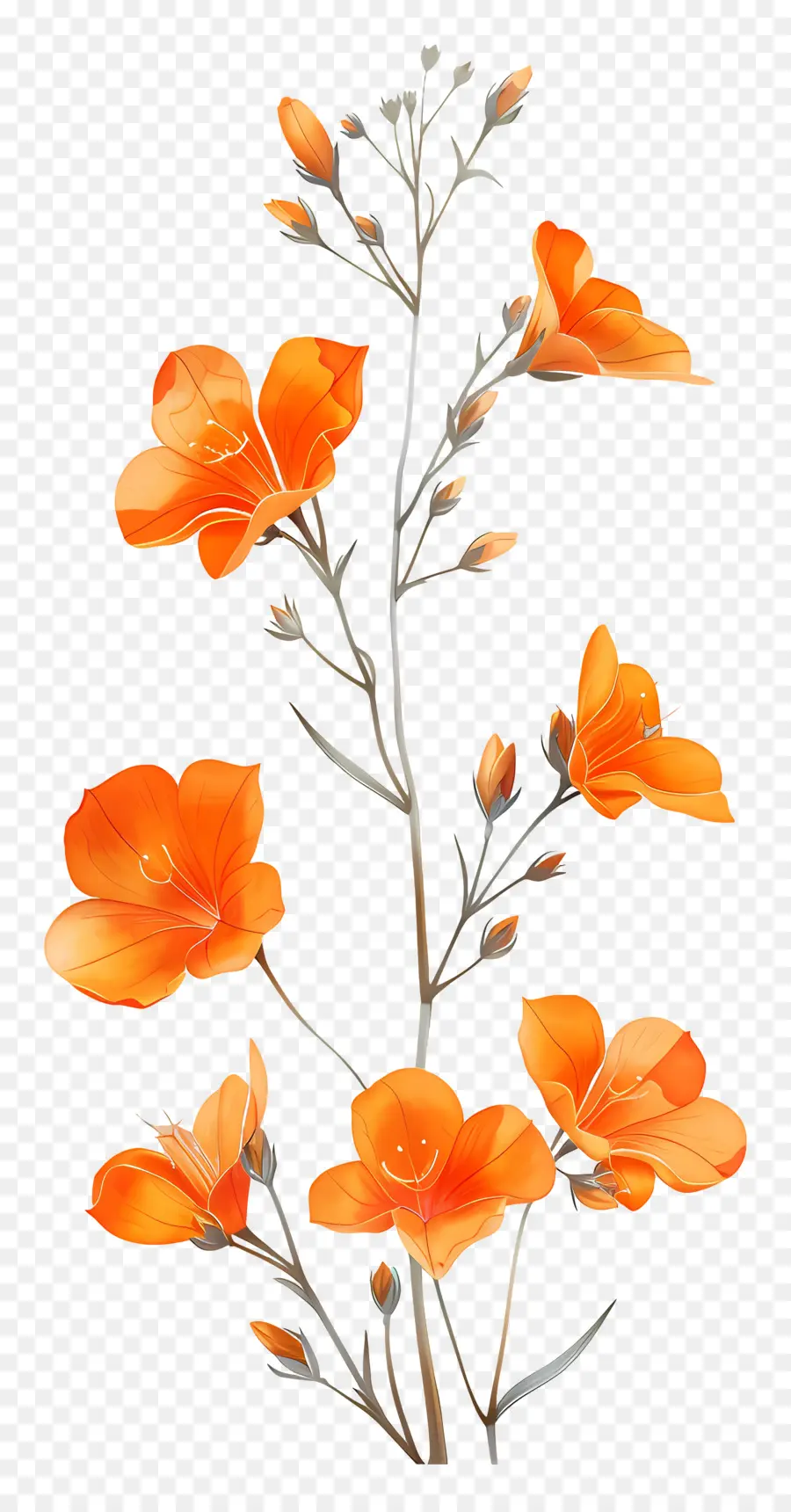 Orange Sandersonia，زهور البرتقال PNG