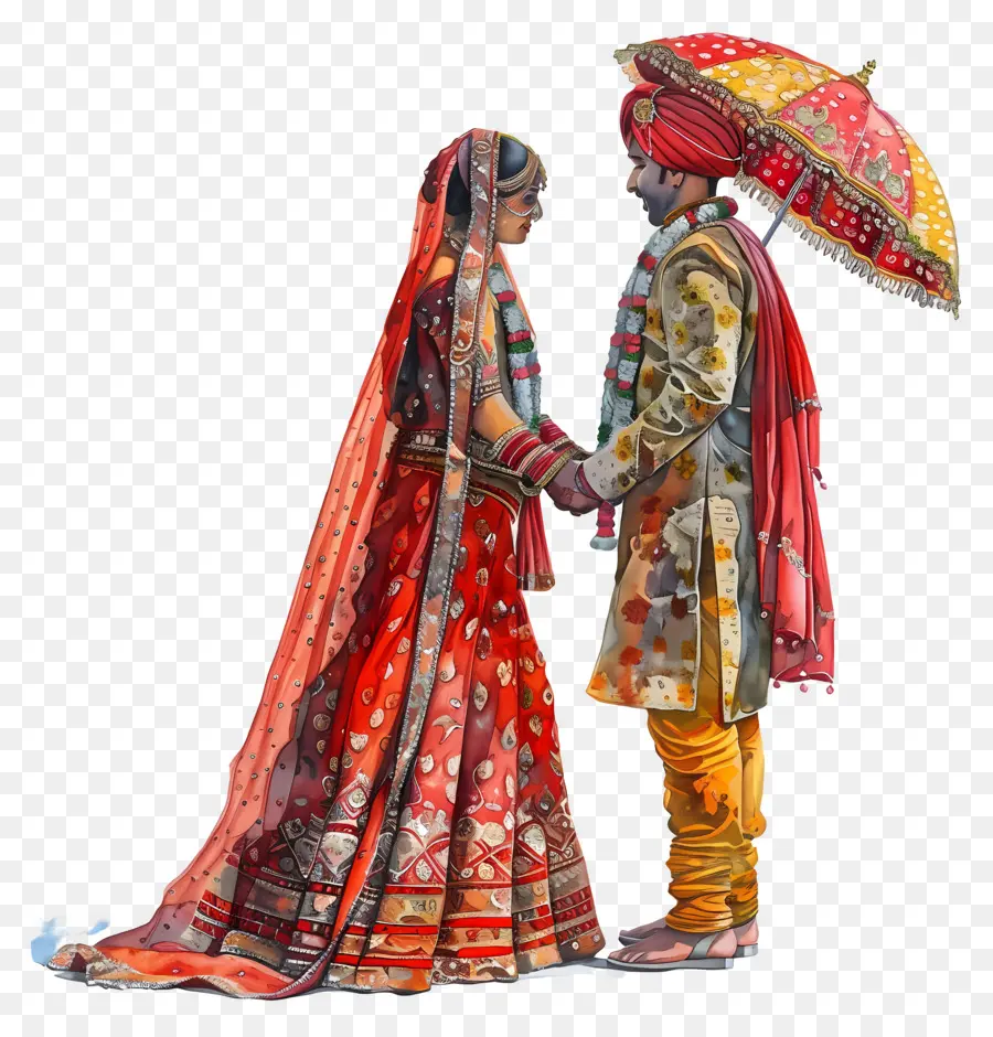 زفاف هندوسي，الهندي الزوجين PNG